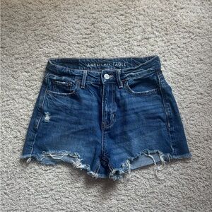 American Eagle Outfitters Blue Jean Shorts Distressed High-Waisted